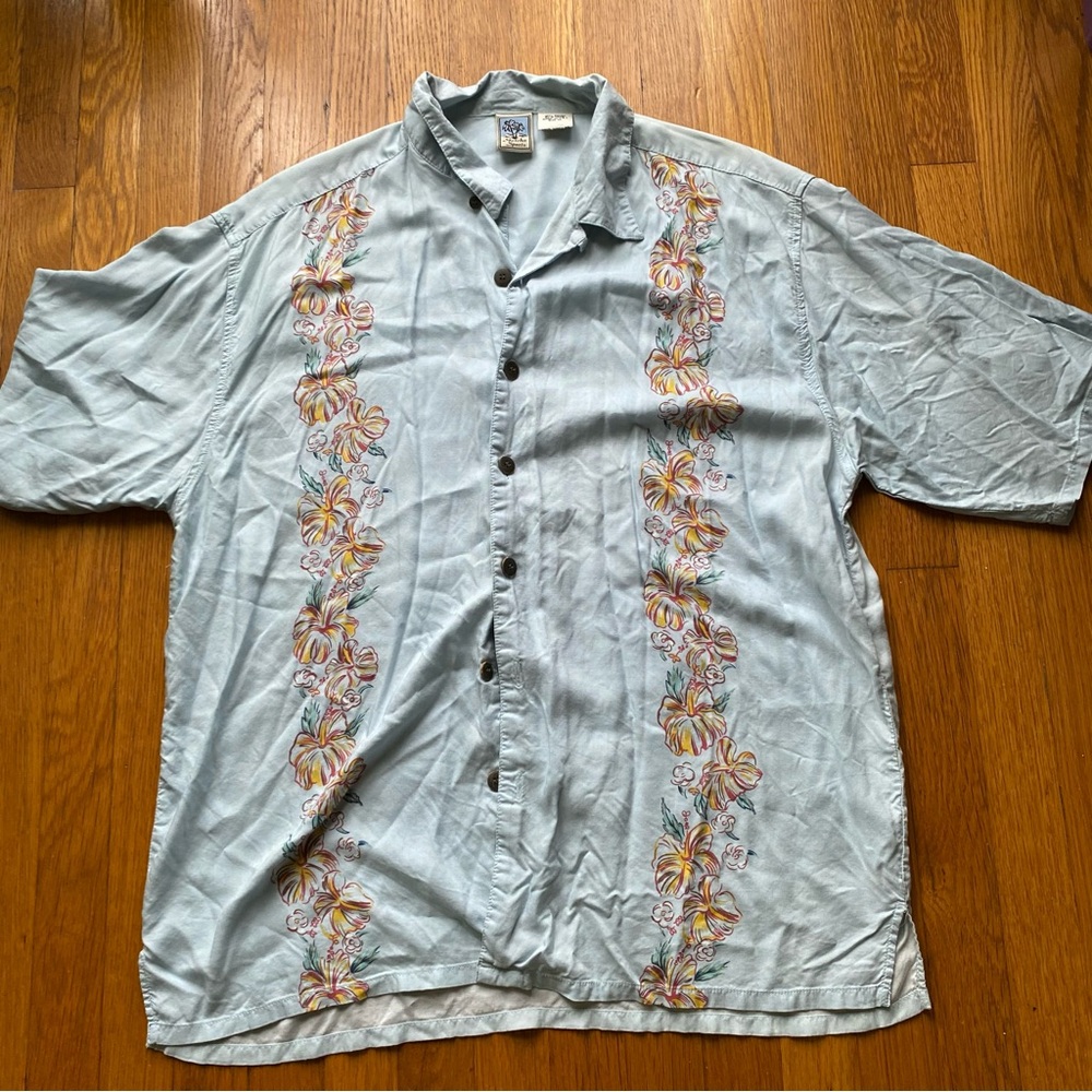Gotcha Sport Hawaiian Shirt Vintage Light Blue Jazz Players